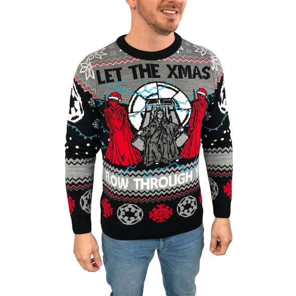 Official Star Wars Flow Through You Emperor Palpatine Knitted Christmas Jumper