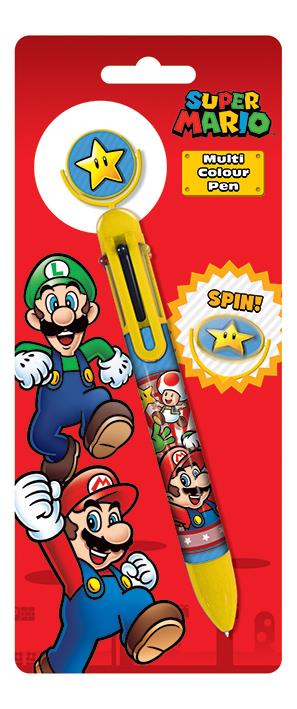 Super Mario Multi Coloured Pen with Spin Top Feature