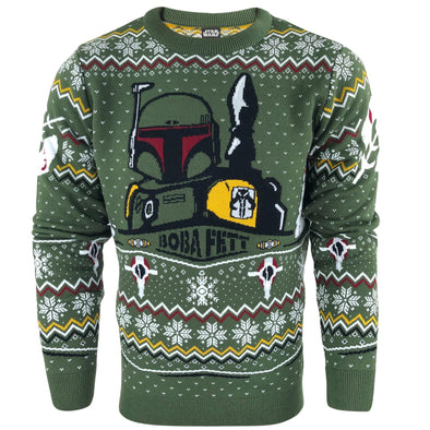Star Wars Boba Fett Green Knitted Christmas Jumper