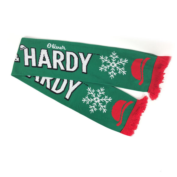 Laurel and Hardy Big Font Christmas Green Scarf
