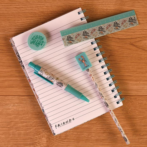 Official Friends Marl Standard Stationery Set | Reusable Case Pen, Pencil, Ruler, Sharpener and Rubber