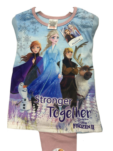 Frozen 2 Stronger Together Girls Pink Snuggle Fit Pyjamas