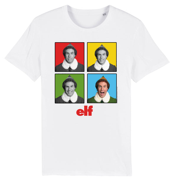 Elf Christmas Faces White Medium Unisex Adults T-Shirt