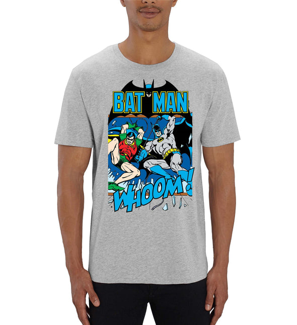 DC Comics Batman & Robin Adults Unisex Grey T-Shirt