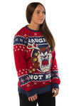 Official Taz Mania Naughty Not Nice Red Knitted Christmas Jumper